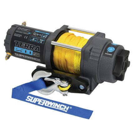 Terra 2500SR Powersports 2500lb 12V DC Winch with Synthetic Rope Textu