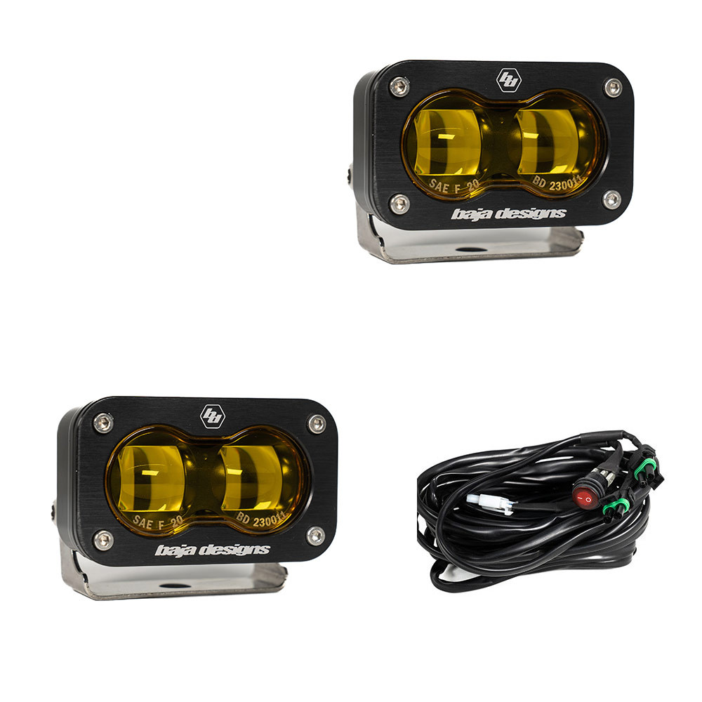 Baja Designs 237811 S2 SAE amber LED light pod pair
