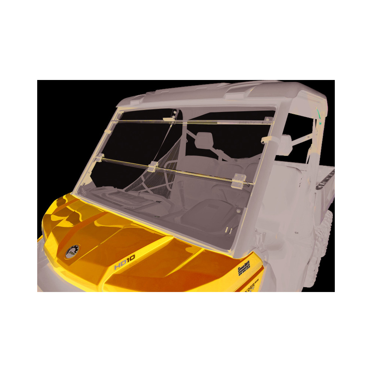 QuadBoss 16-22 Can-Am Defender HD10 Windbreak Folding Windshield